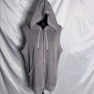 Calvin Klein Gray Sleeveless Zip Hoodie